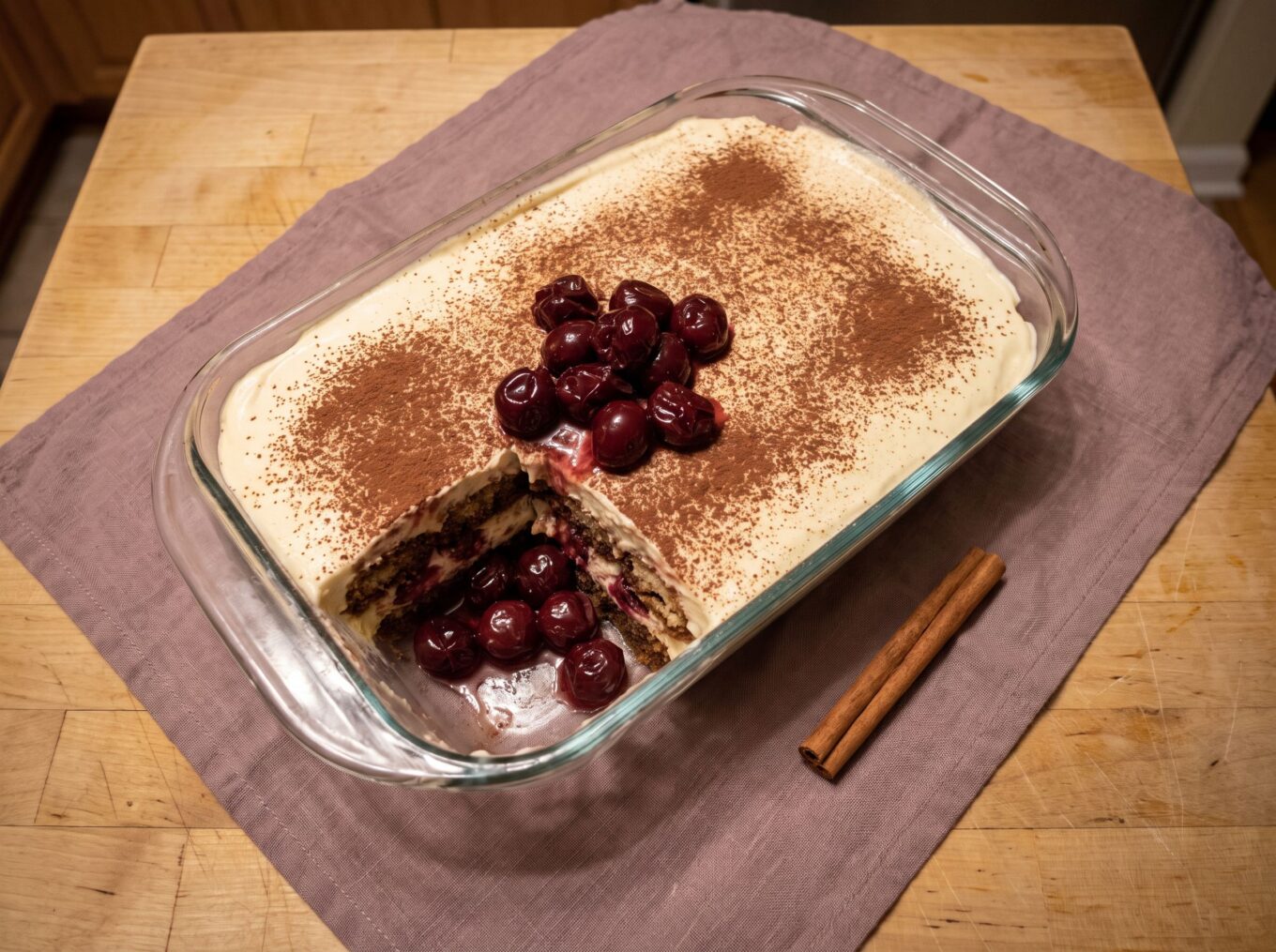 Lebkuchen-Tiramisu vegan mit Glühwein-Kirschen